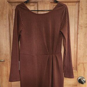 Womens cinnamon colored long fitted dress